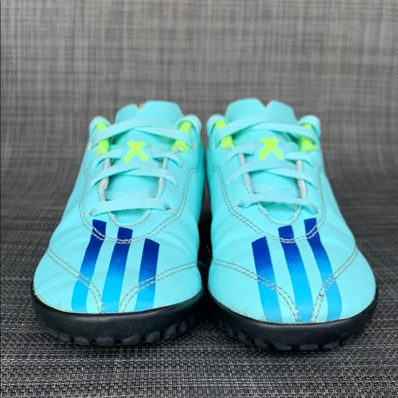 adidas Kids X Speedportal.4 TF Jr. Turf Aqua Soccer Boots Shoes Size 12.5 - Picture 3 of 15